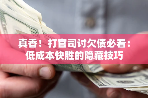 武汉真香！打官司讨欠债必看：低成本快胜的隐藏技巧