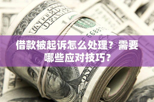 武汉借款被起诉怎么处理？需要哪些应对技巧？